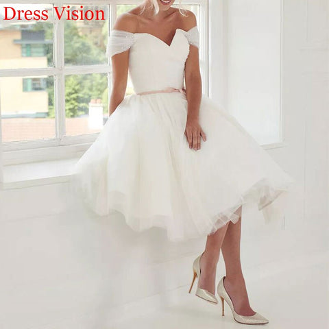 Lace Short Wedding Dress off the Shoulder Vestido De Novia Robe De Mariée Платье Robe De Soiree Свадебное Платье Bride to Be