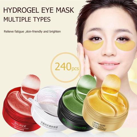 240Pcs=120Pairs Eye Patches Hyaluron Acid & Gold & Seaweed & Black Pearl anti Wrinkle Dark Circles Crystal Collagen Gel Eye Mask