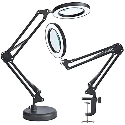 LED Magnifying Glass Clamp-On Table Lamp 6X Magnifier Lampilluminated Magnifier for Soldering Iron Repair Skincare Beauty Tool