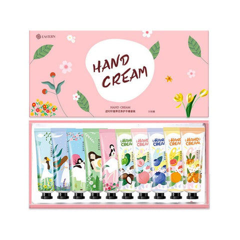 10Pcs Boxed Hand Cream Sets Floral Fragrance Fruits Series Hands Skin Moisturizing anti Crack Hand Lotion for Men and Women